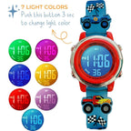 Buy now Preschool Collection Kids Digital Light Up Watch - Monster Trucks, Dinosaurs, Shark, Unicorn, Butterfly, Spider - Girls, Boys, Children, School at indiglob india