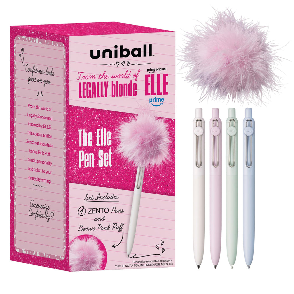 uniball™ The Elle Pen Set, Zento Gel Pens, Black Ink, 4 Count