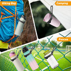 Water Bottle Carrier Hook Clip with Carabiner, 2 Pack Silicone Bottle Holder Fits 3.15-4.72 Inch Bottle Necks, Portable Hanging Hook for Outdoor Hiking Camping Travel