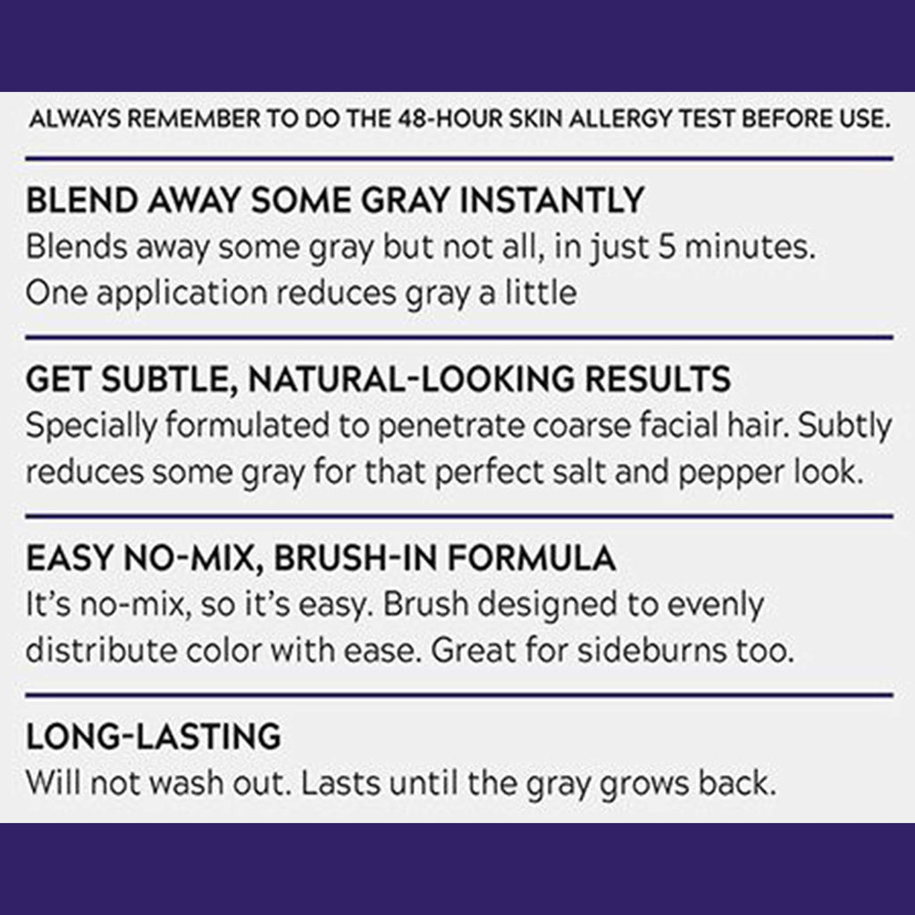 JUST FOR MEN Touch of Gray Mustache & Beard, Dark Brown & Black (1 Pack) | Touch of Gray Mustache & Beard dark brown/black instantly blends away gray for subtle salt & pepper look. Easy application.