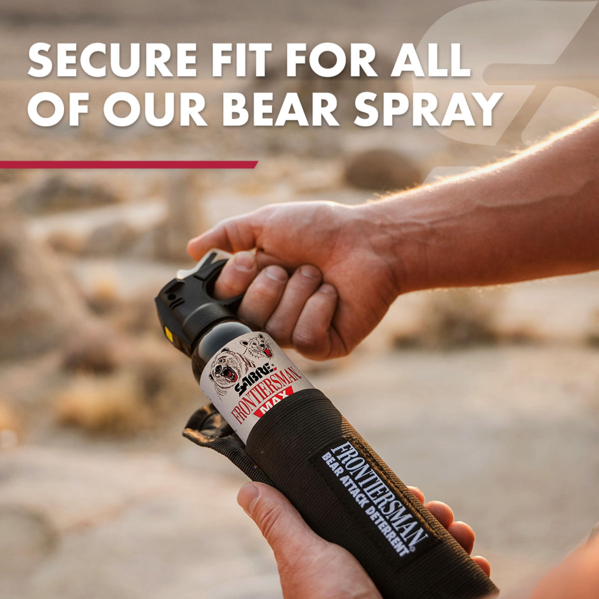 Sabre Frontiersman MAX Bear Spray & Mountain Lion Deterrent, Holster, Bell Kit – 40‑Foot Range, Max Strength 2% Major Capsaicinoids, EPA‑Registered, Self Defense for Hiking, Camping & Hunting, 7.9 oz