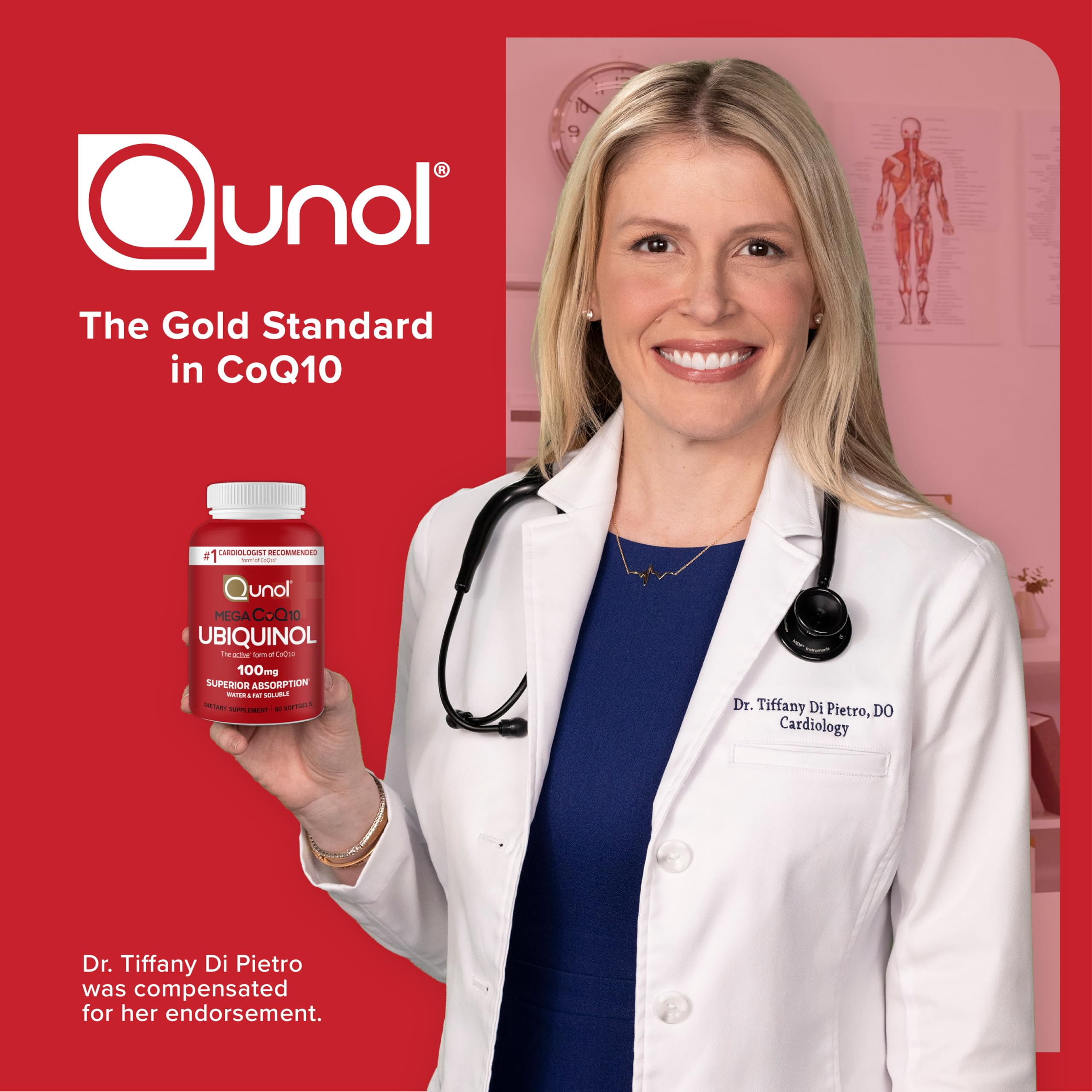 Qunol Mega Ubiquinol CoQ10 100mg, Superior Absorption, 120 Softgels | #1 Cardiologist Recommended Supplement for Heart Health, Coenzyme Q10 Supplement to support Vascular Health & Cellular Energy