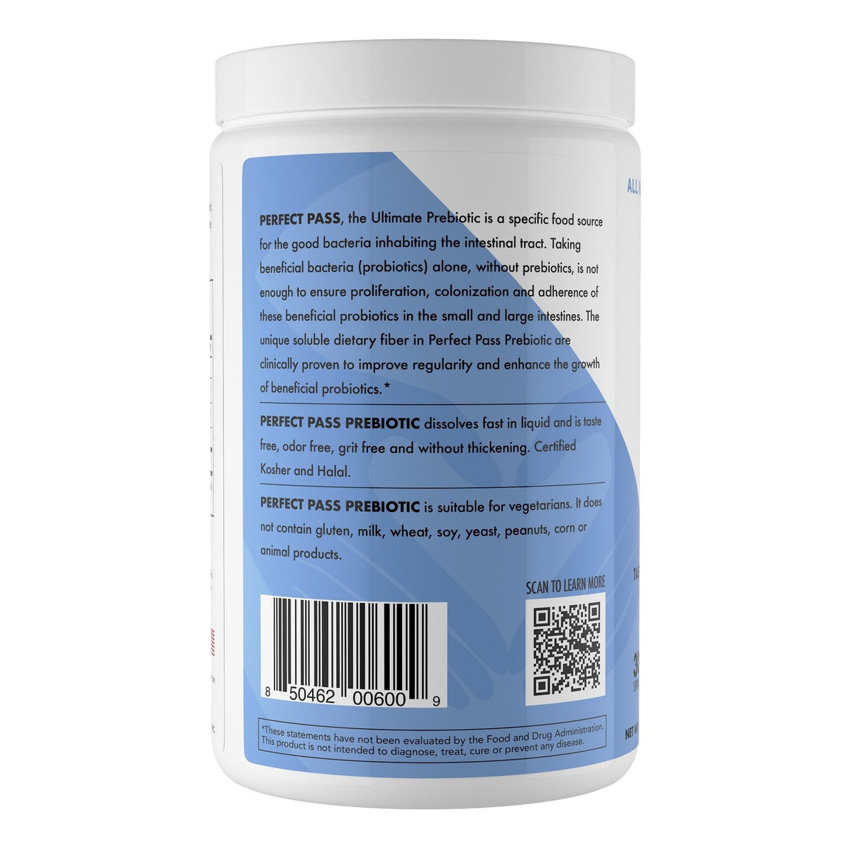 PERFECT PASS Prebiotic PHGG Partially Hydrolyzed Guar Gum 100% Natural