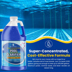 Pool Clarifier & Water Flocculant – Super Concentrated Floc for Cloudy Above Ground & Inground Swimming Pools – 64 oz – Chlorine, Saltwater, Chemicals Compatible – 1 oz Treats 5,000 Gallons