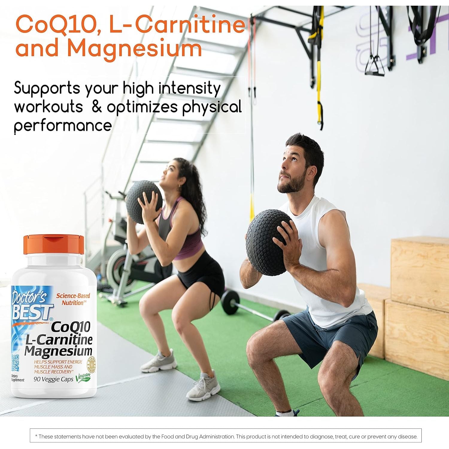 Buy now Doctor's Best Coq10/l-Carnitine/Magnesium Unique Blend, Supports Energy, Muscle Mass & Muscle Recovery, Veggie Caps, 90Count at indiglob india