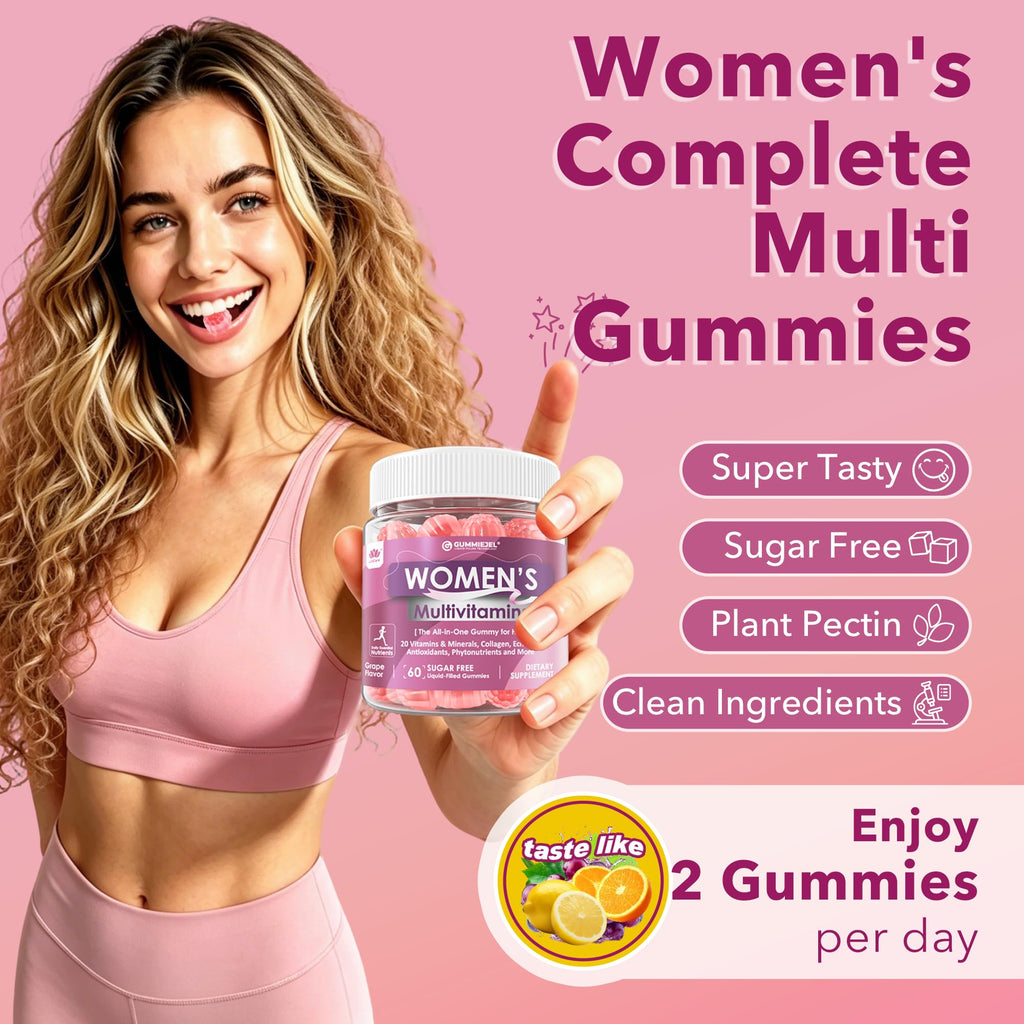 2 Pack - Womens Multivitamin Gummy, Methylated Multivitamin for Women, Biotin, Methylfolate, Iron, Collagen, Vitamins A C D, B Complex, Antioxidants for Women's Daily Support, Beauty, Immune, No Sugar