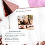 Duncan & Stone Hardcover Birthday Book & Baby Memory Album, 72 Pages