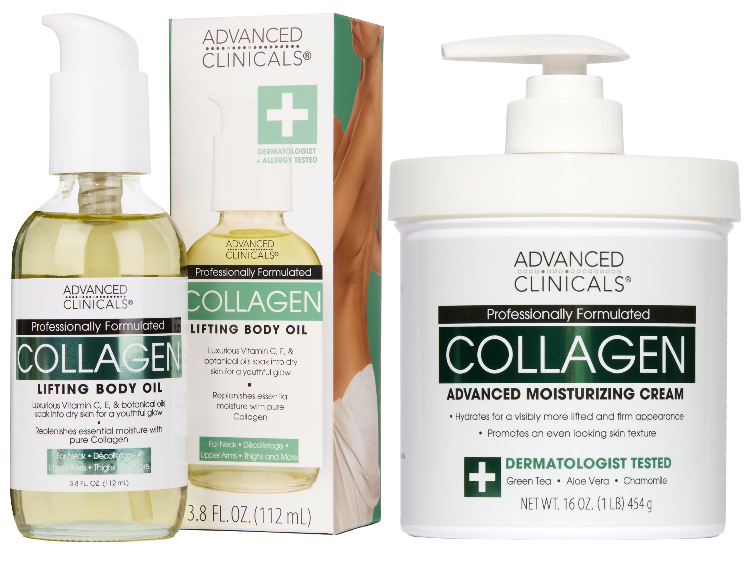 Buy now Advanced Clinicals Manuka Honey Body Cream For Women & Men | Body Butter Lotion For Extremely Dry Skin | Collagen Cream | Skincare Moisturizer Hydrating Balm Improves Look Of Aging Skin, 16 Ounce Firming Collagen Cream + Body Oil Set 2 Piece Set at indiglob india