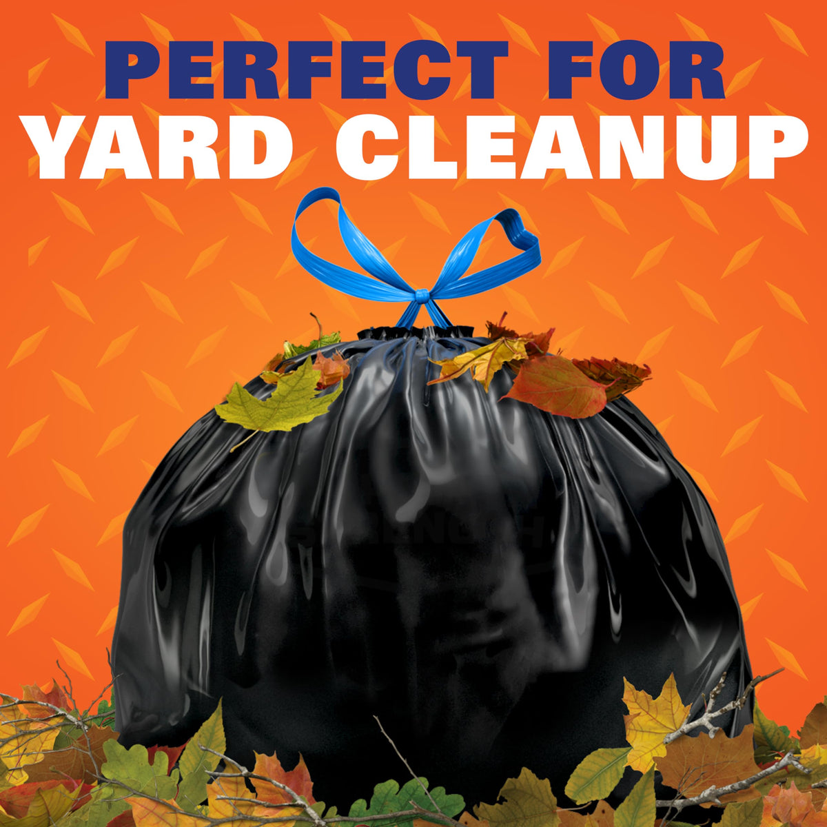 Hefty Strong Lawn and Leaf 39 Gallon Trash Bags, Heavy Duty, Black, 38ct