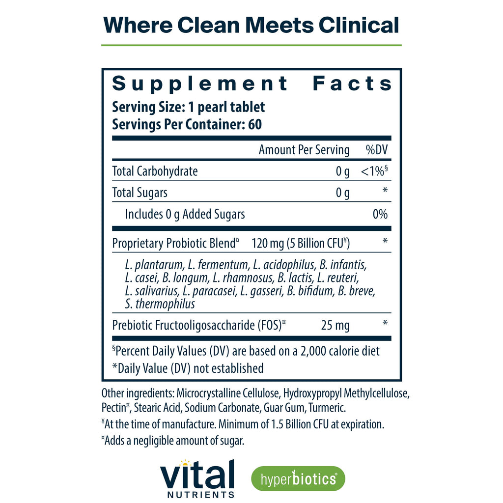 Hyperbiotics Vital Nutrients Pro-15 Prebiotics and Probiotics for Women and Men | 15 Science Backed Strains | Supports Occasional Constipation, Diarrhea, Gas & Bloating | 60 Vegan Time Release Pearls