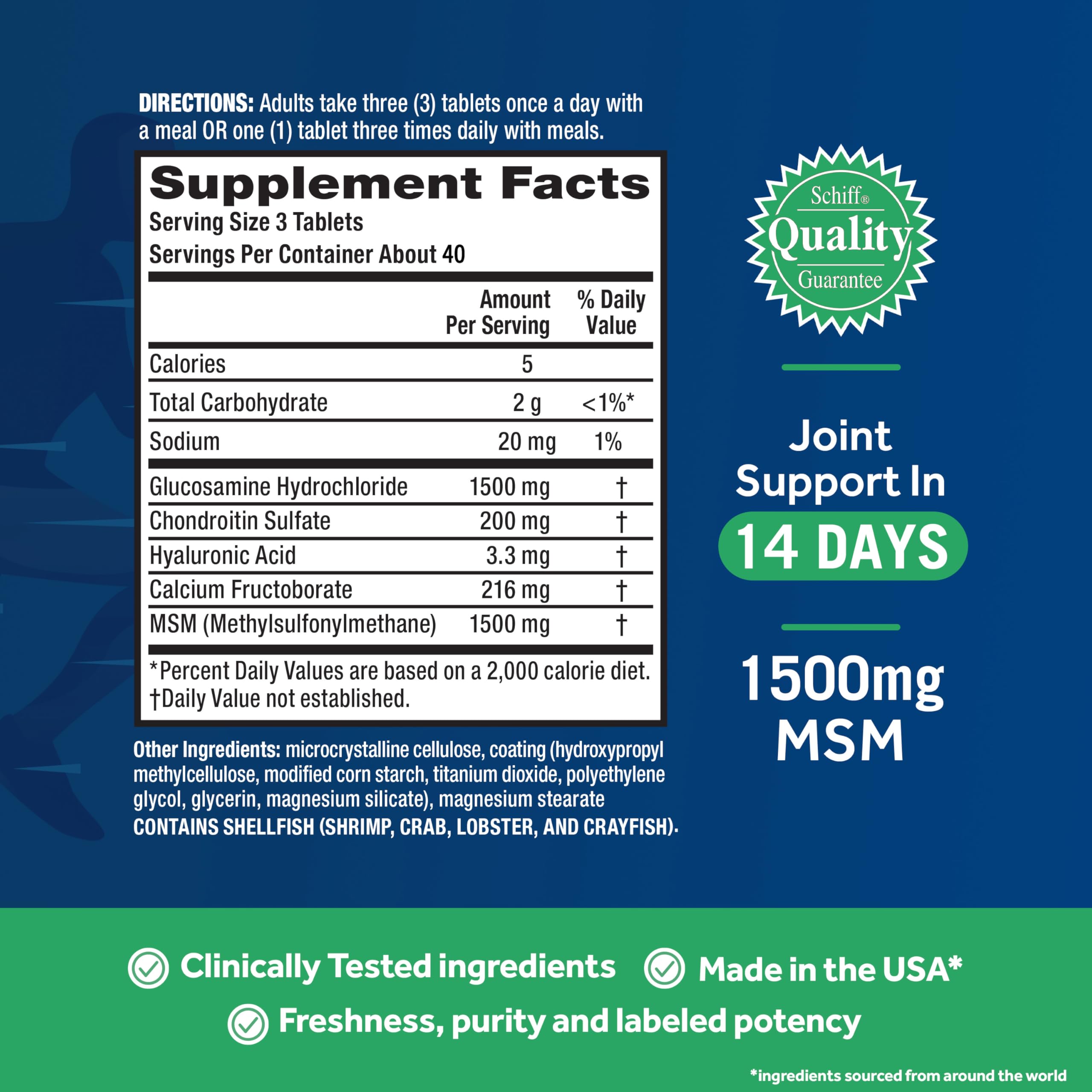 Move Free Advanced Joint Support, Glucosamine, Chondroitin + MSM - 120 ct | Supports Mobility Comfort Strength Flexibility & Bone, 40 Servings, Bone & Joint Support Supplement tablets, Fruitx-B
