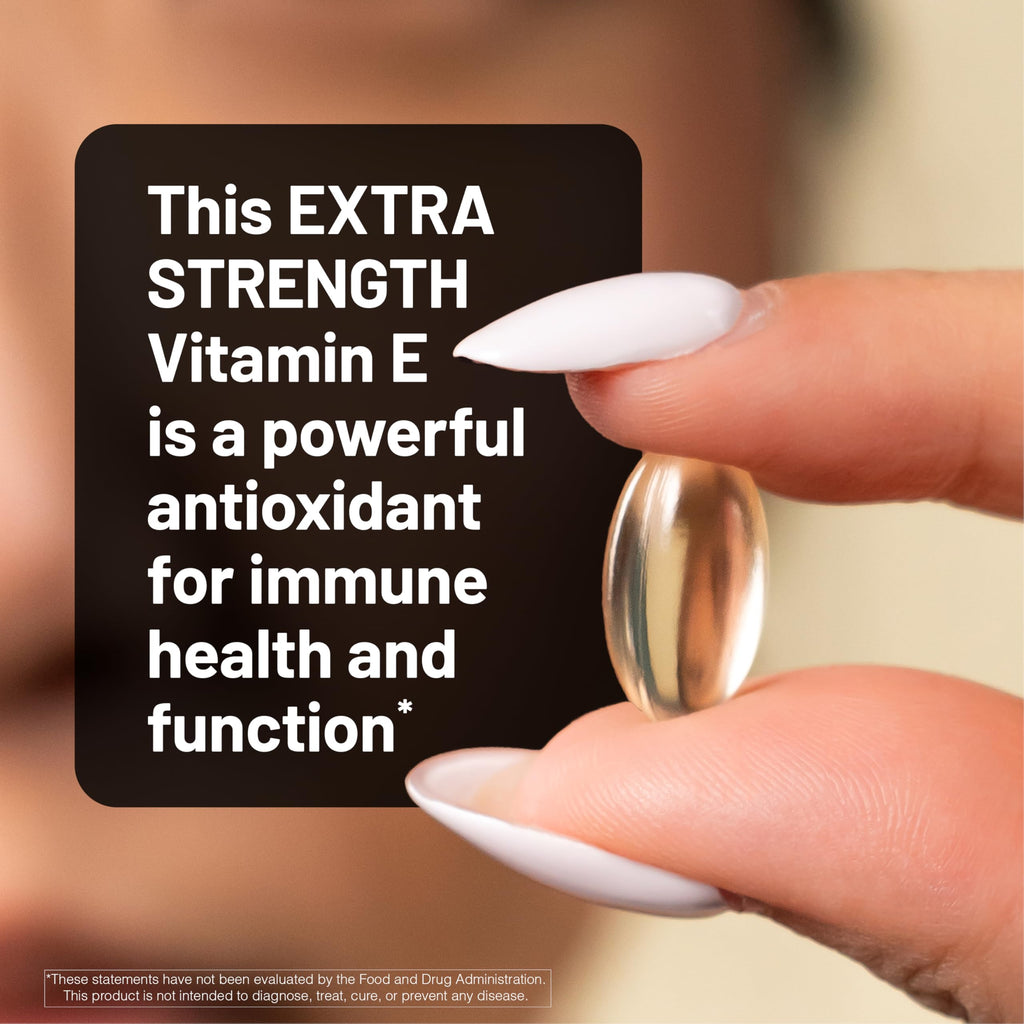 NatureWise Vitamin E 1000 IU Softgels (450mg dL-Alpha) - Vegan, Gluten-Free, Soy-Free, Non-GMO Antioxidant Dietary Supplement for Skin, Heart, Eye, and Immune Health Support - 60-Day Supply, 120 Count