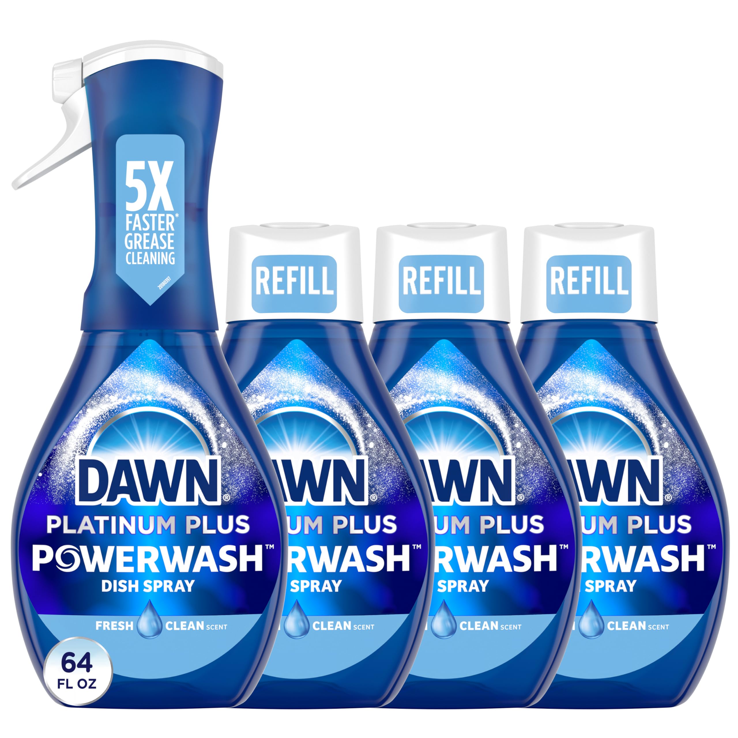 Buy now Dawn Powerwash Spray, Dish Soap, Dishwashing Liquid, Cleaning Supplies, Fresh, 1 Starter Kit + 1 Refill, 32 Fl Oz at indiglob india