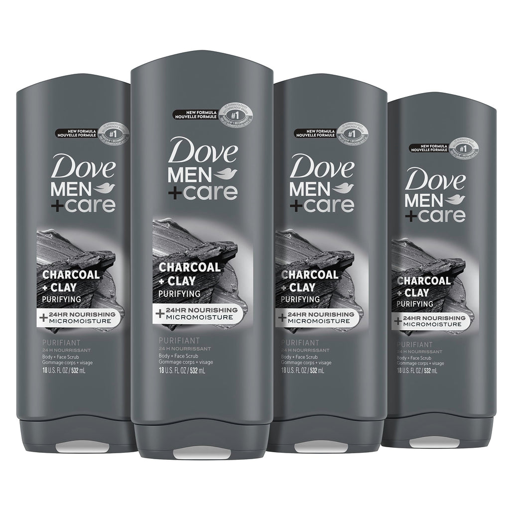 Buy now DOVE MEN + CARE Body and Face Wash Clean Comfort 4 Count for Healthier and Stronger Skin Effectively Washes Away Bacteria While Nourishing Your Skin, 18 oz at indiglob india