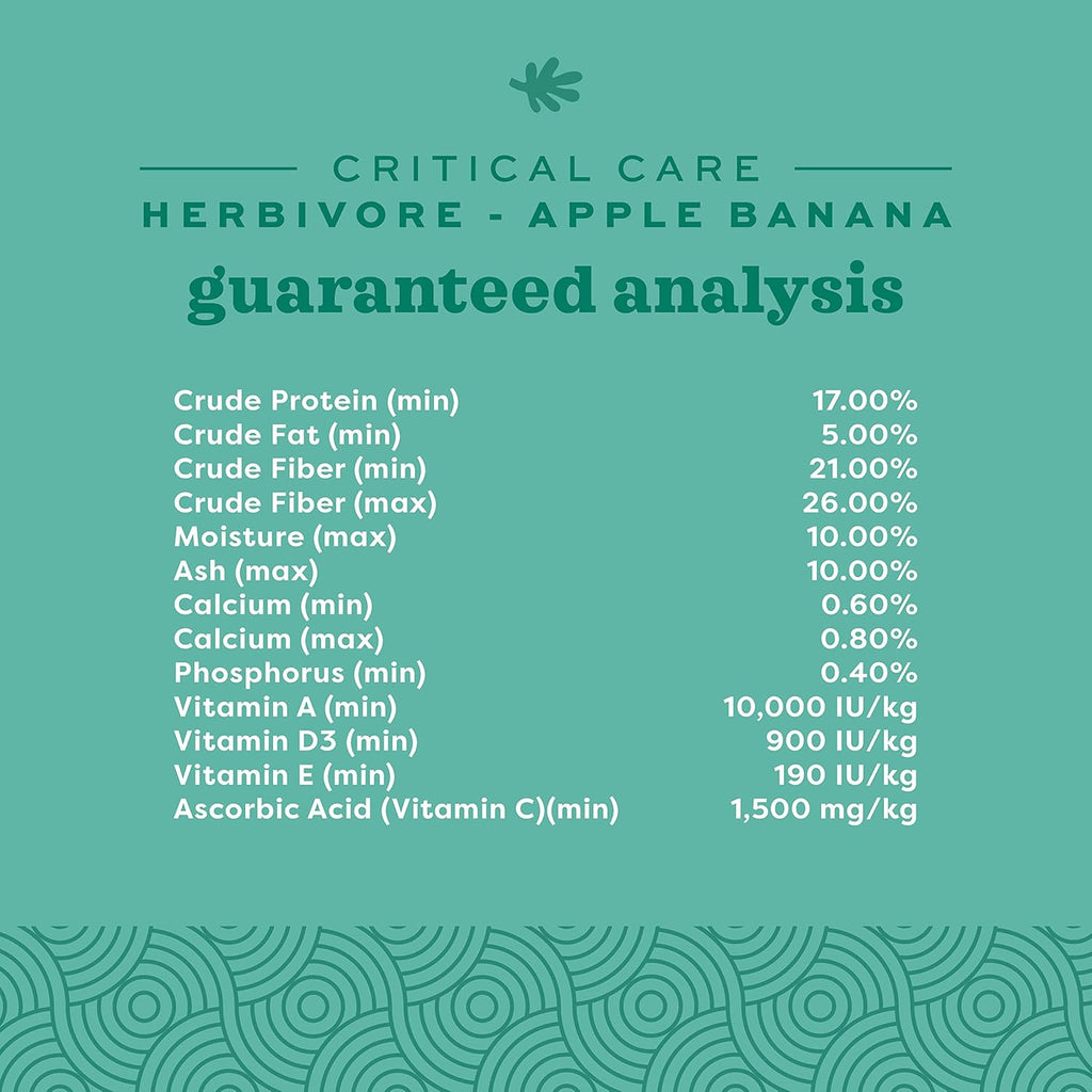 Buy now Oxbow Critical Care Herbivore, Emergency Guinea Pig Food, Rabbit Food for Recovery, Natural Apple Banana Flavor, Veterinary Formula, Critical Care for Guinea Pig Emergency Kit, Made in USA, 141 Grams at indiglob india