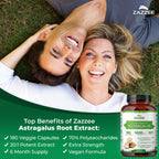 Zazzee Extra Strength Astragalus Root 20:1 Extract, 70% Polysaccharides