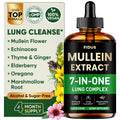 Mullein Drops for Lungs, Lung Detox for Smokers,Alcohol Free - 120 Servings | Mullein Leaf Extract with Echinacea,Elderberry,Marshmallow Root for Respiratory,Immune & Lymphatic Drainage - Sugar Free