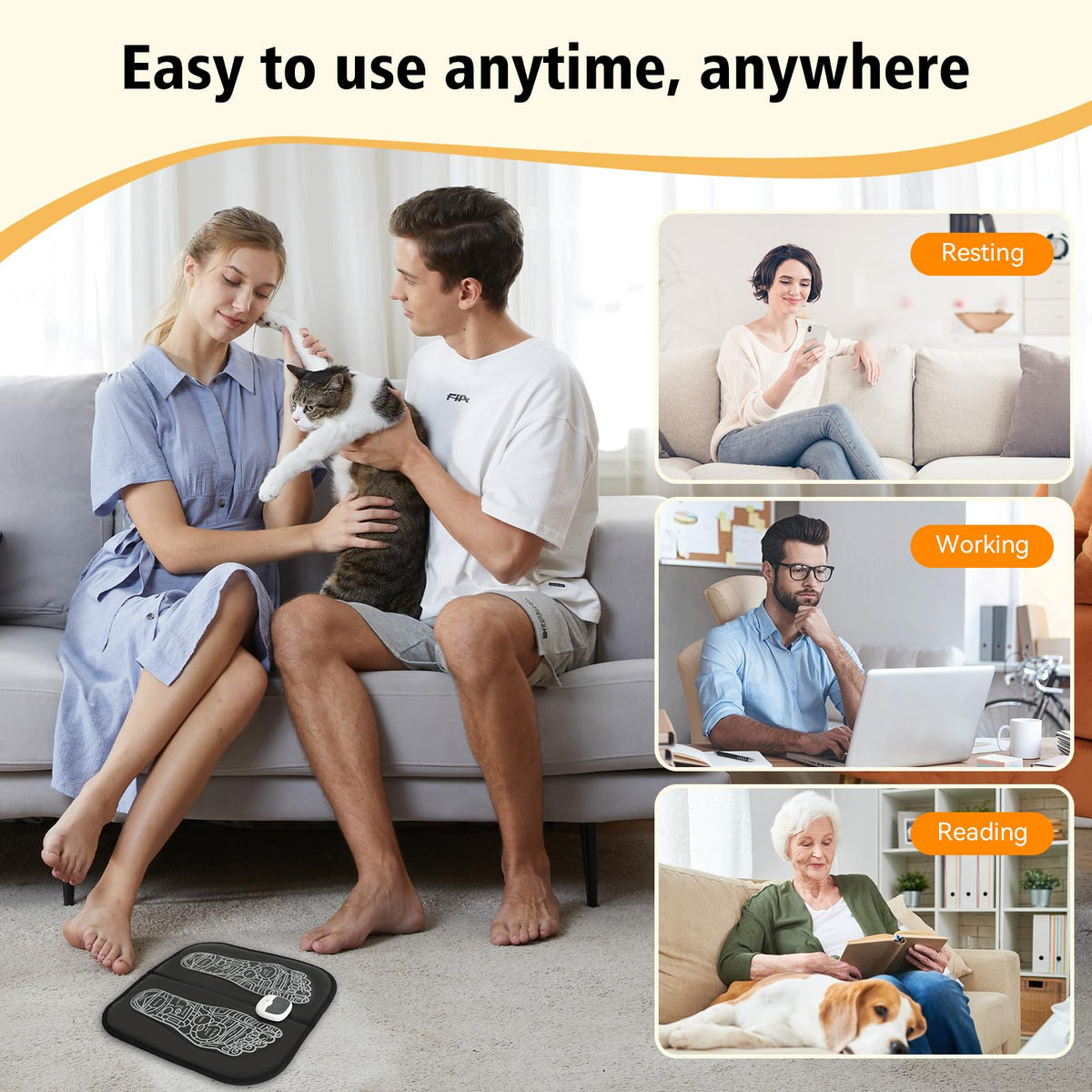 Transcutaneous Electrical Nerve Stimulator for Pain Relief,EMS Foot Stimulator Temporarily Reduce Lower Extremity Pain, EMS Foot Massager for Increase Local Blood Circulation.