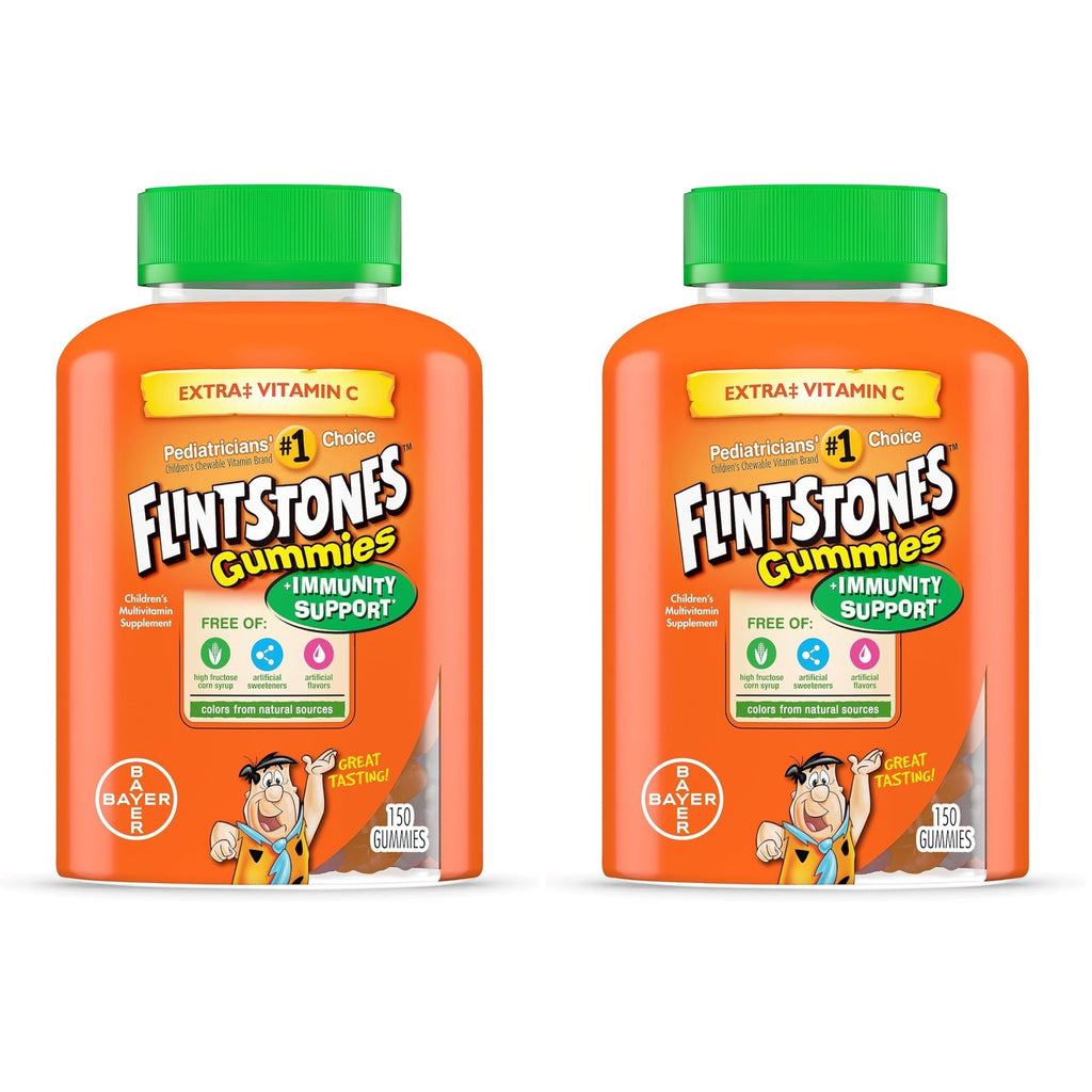 Flintstones Gummies Kids Vitamins with Immunity Support*, Kids and Toddler Multivitamin with Vitamin C, Vitamin D, B12, Zinc & more, Orange 150ct