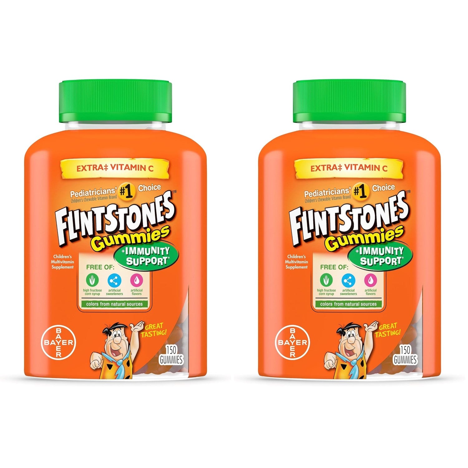 Flintstones Gummies Kids Vitamins with Immunity Support*, Kids and Toddler Multivitamin with Vitamin C, Vitamin D, B12, Zinc & more, Orange 150ct