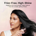 L'ANGE HAIR Le Volume 2-in-1 Titanium Blow Dryer Brush | Frizz Control Blowout Hair Dryer Brush for Drying and Styling | Volumizing Hot Air Styler for All Hairstyles | Oval Barrel | Blush - 75mm