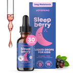 JoySpring SleepBerry Kids Melatonin 3mg Drops, Berry, 1 fl oz, 30 Ct | With L-theanine and Vitamin D plus soothing botanicals, supports calm, restful nights, non-habit forming, sugar-free