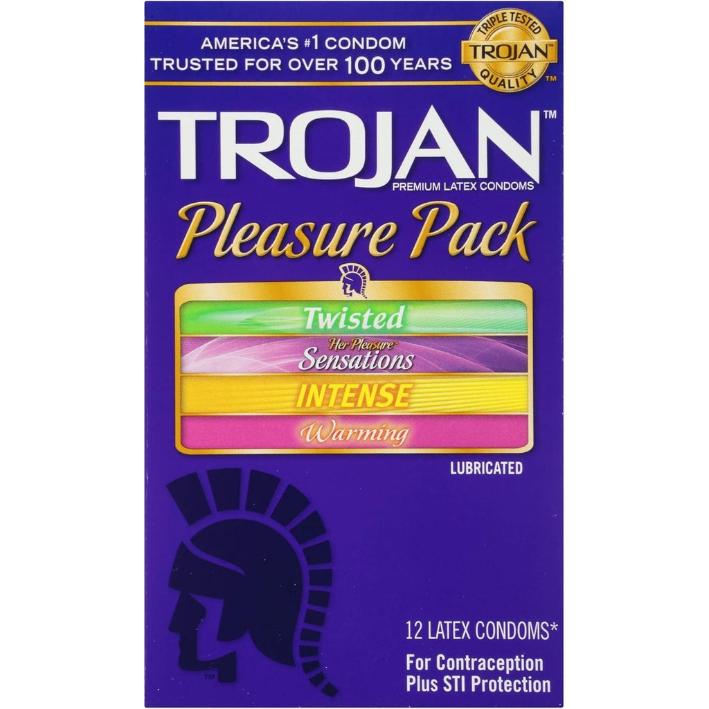Buy now Trojan Pleasure Variety Pack Lubricated Condoms - 12 Count at indiglob india