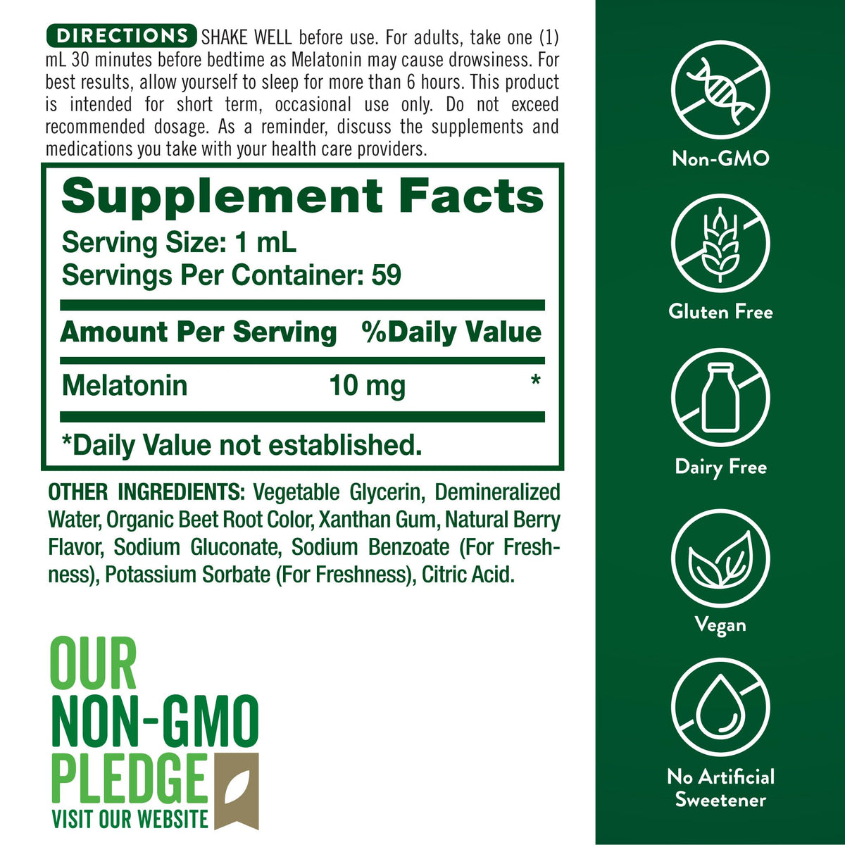 Nature's Truth Melatonin Liquid | 10 mg
