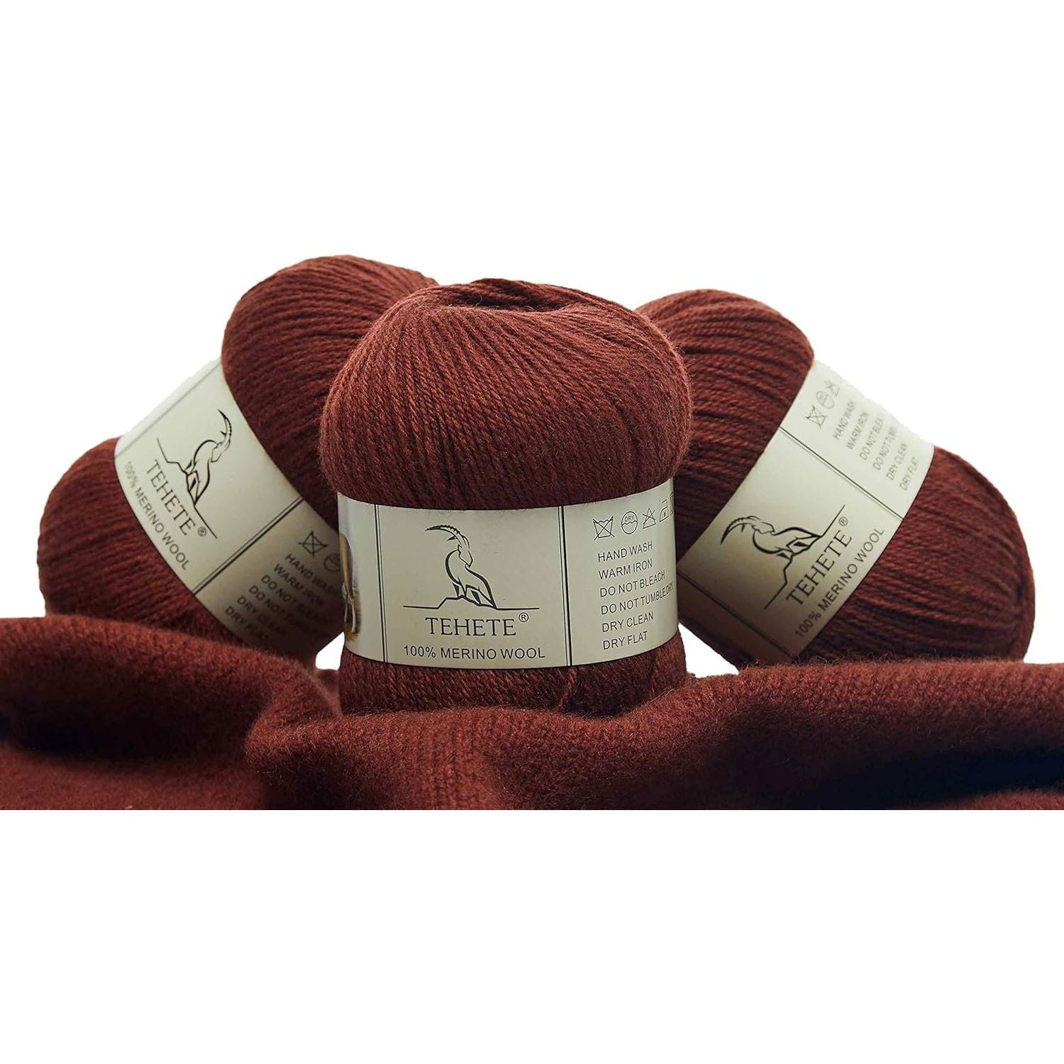 Buy now TEHETE 100% Merino Wool Yarn for Knitting 3-Ply Luxury Warm Soft Lightweight Crochet Yarn (Black) 3 Balls Caramel at indiglob india