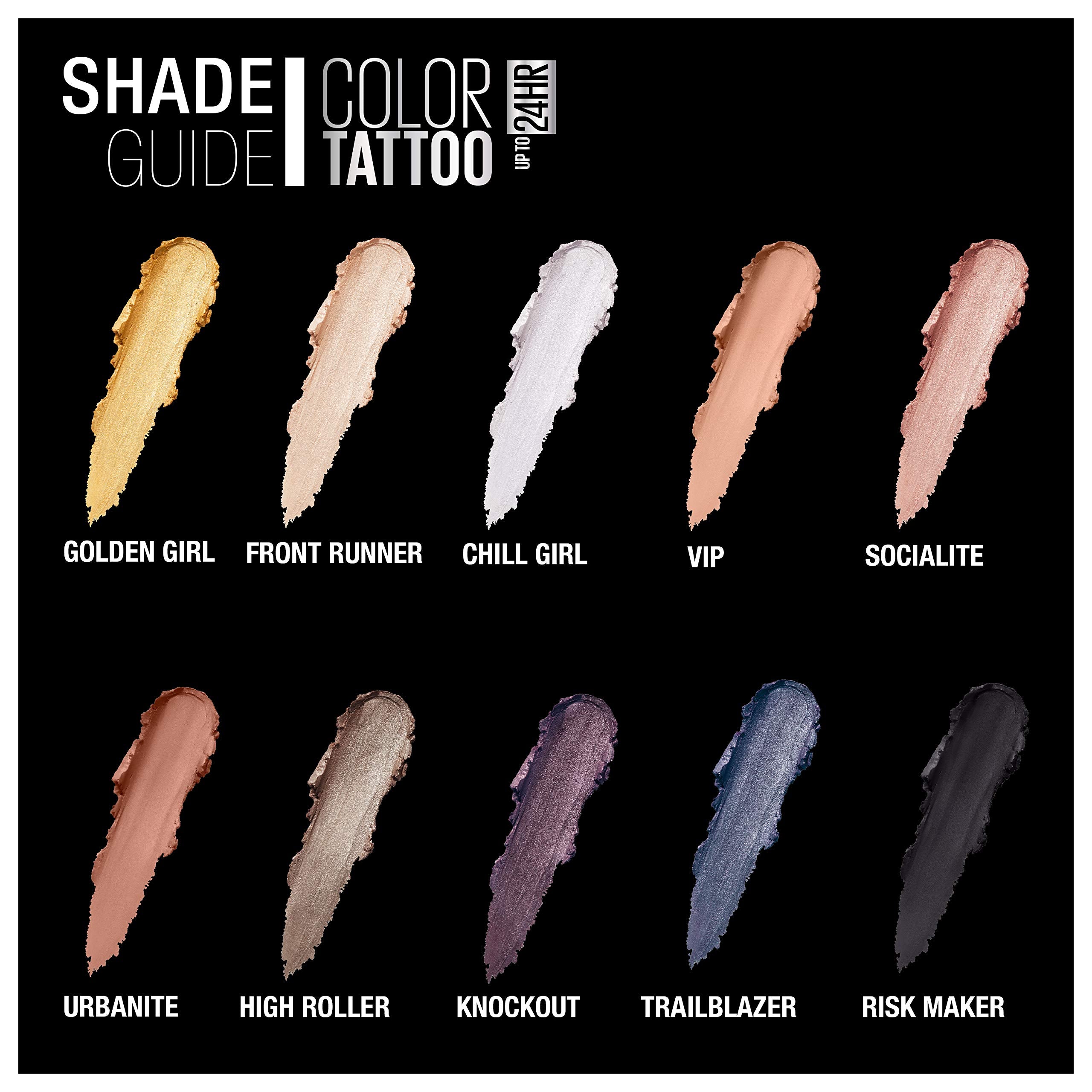 Buy now Maybelline New York Color Tattoo 24 Hour Longwear Cream Eyeshadow Makeup, Front Runner, 1 Count at indiglob india