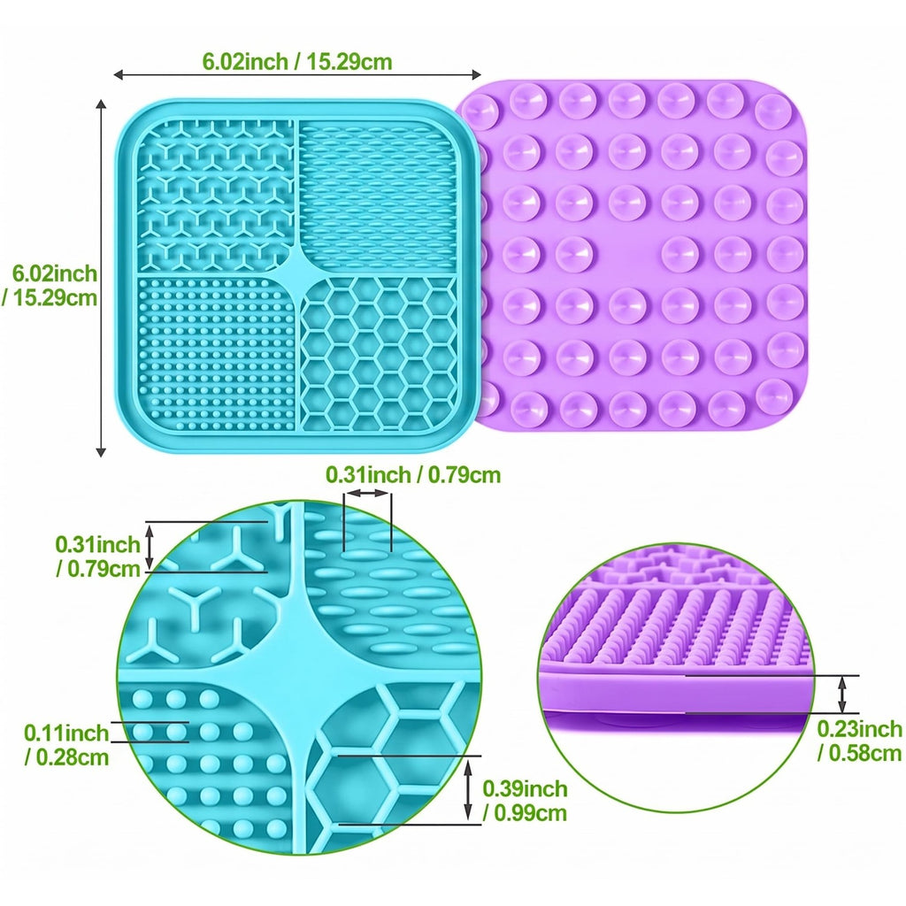 LUKITO 3PCS Lick Mat for Dogs and Cats, Licking Mat with Suction Cups for Anxiety Relief, Cat Peanut Butter Lick Pad for Boredom Reducer, Dog Enrichment Toy, Dog Lick Mat for Bathing Grooming