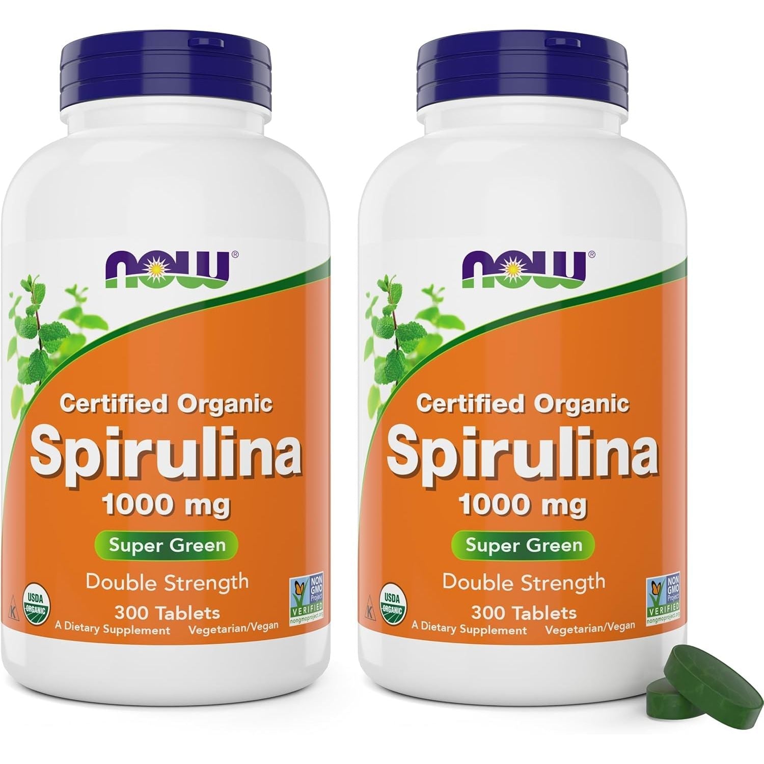 Buy now NOW Foods Supplements, Certified Organic, Spirulina 1000 mg (Double Strength), Rich in Beta-Carotene (Vitamin A) and B-12 with naturally occurring GLA , 120 Tablets 300 Count (Pack of 2) at indiglob india