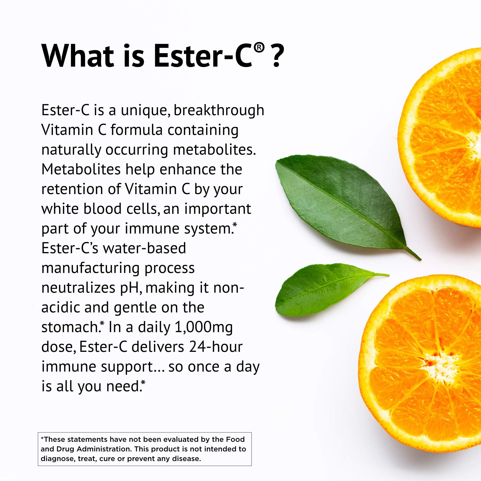Ester-C American Health with Citrus Bioflavonoids Capsules - 24-Hour Immune Support, Gentle On Stomach, Non-Acidic Vitamin C - Non-GMO, Gluten-Free - 1000 mg, 90 Count