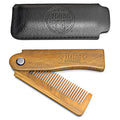 Viking Revolution Folding Beard Comb - Natural Wooden Comb - 1 Count