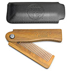 Viking Revolution Folding Beard Comb - Natural Wooden Comb - 1 Count