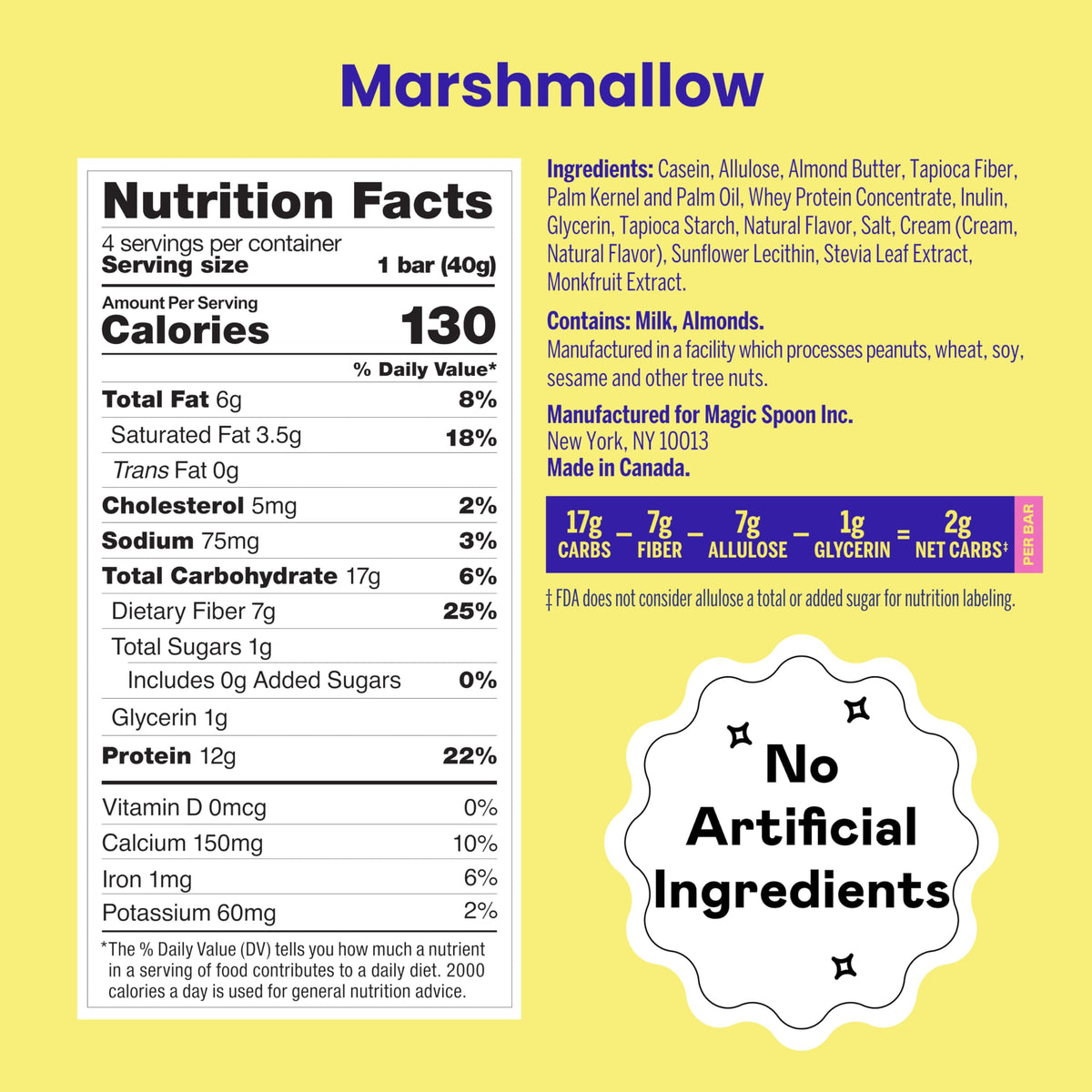 Magic Spoon Treats Marshmallow - 8 High Protein Bars, Gluten Free