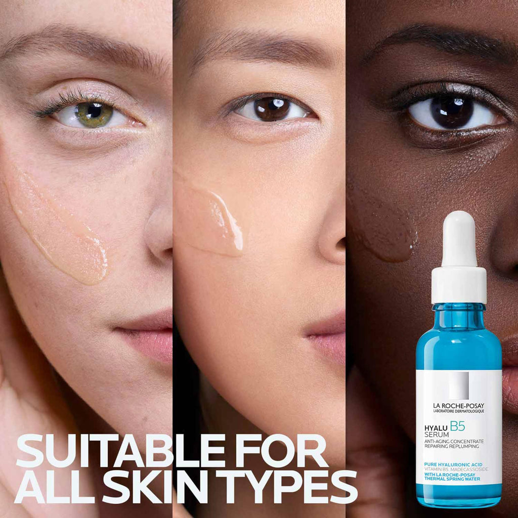Buy now La Roche-Posay Hyalu B5 Pure Hyaluronic Acid Serum for Face, Vitamin B5 + Hyaluronic Acid + Madecassoside, Hydrating Serum Visibly Plumps Skin, Sensitive Skin Safe, Anti Aging, Oil-Free at indiglob india