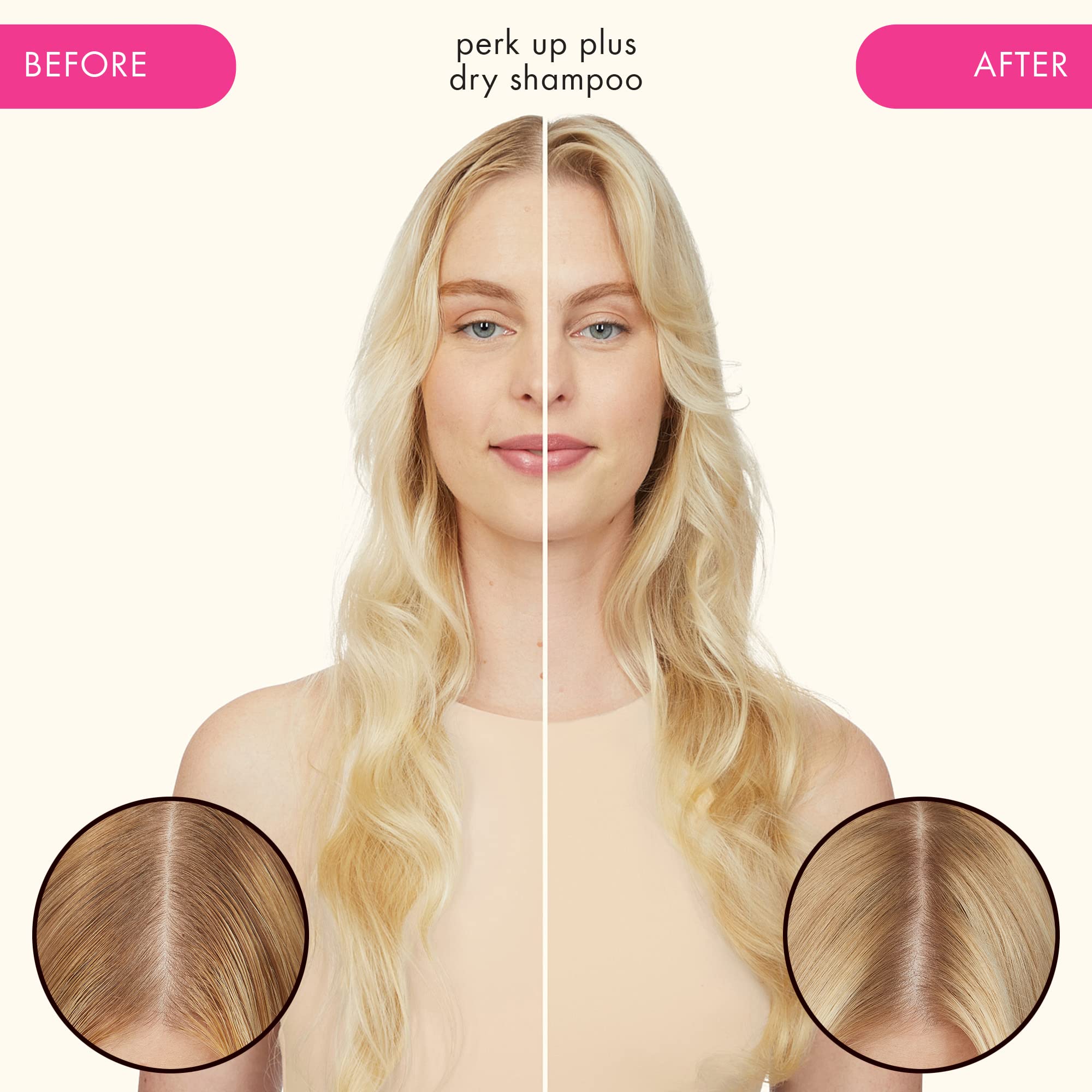 amika perk up plus extended clean dry shampoo | lightweight + buildable, extend time even further between wash days, invisible finish + no white residue, for all hair types