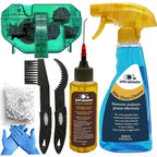 7-Piece Bike Chain Cleaner Kit with Degreaser, Lube and Scrubber