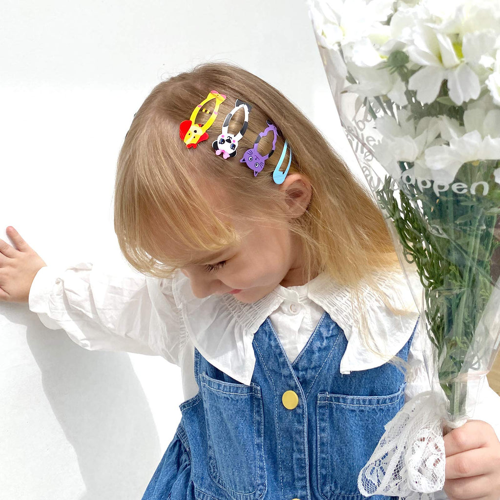 Girls Hair Clips Barrettes, Funtopia 80 Pcs Metal Snap Hair Clips for Kids