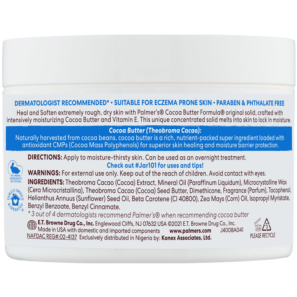 Palmer's Solid Body Lotion, Cocoa Butter Formula with Vitamin E (7.25 Oz) | Body Moisturizer with Vitamin E for Extremely Dry Skin, Softens and Soothes, Helps Smooth Marks, Tone Skin, 48 Hour Moisture