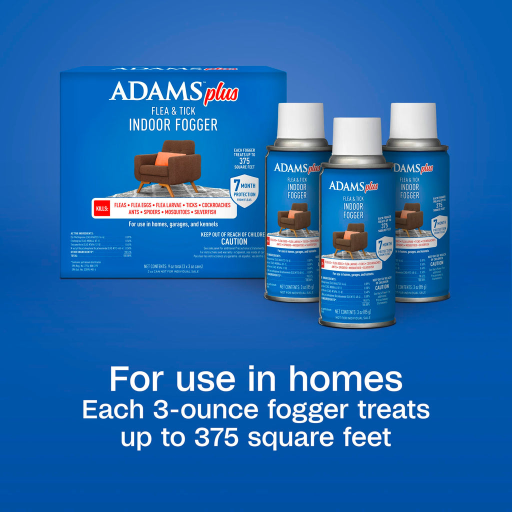 ADAMS Plus Flea & Tick Indoor Fogger, 3 x 3 oz Cans