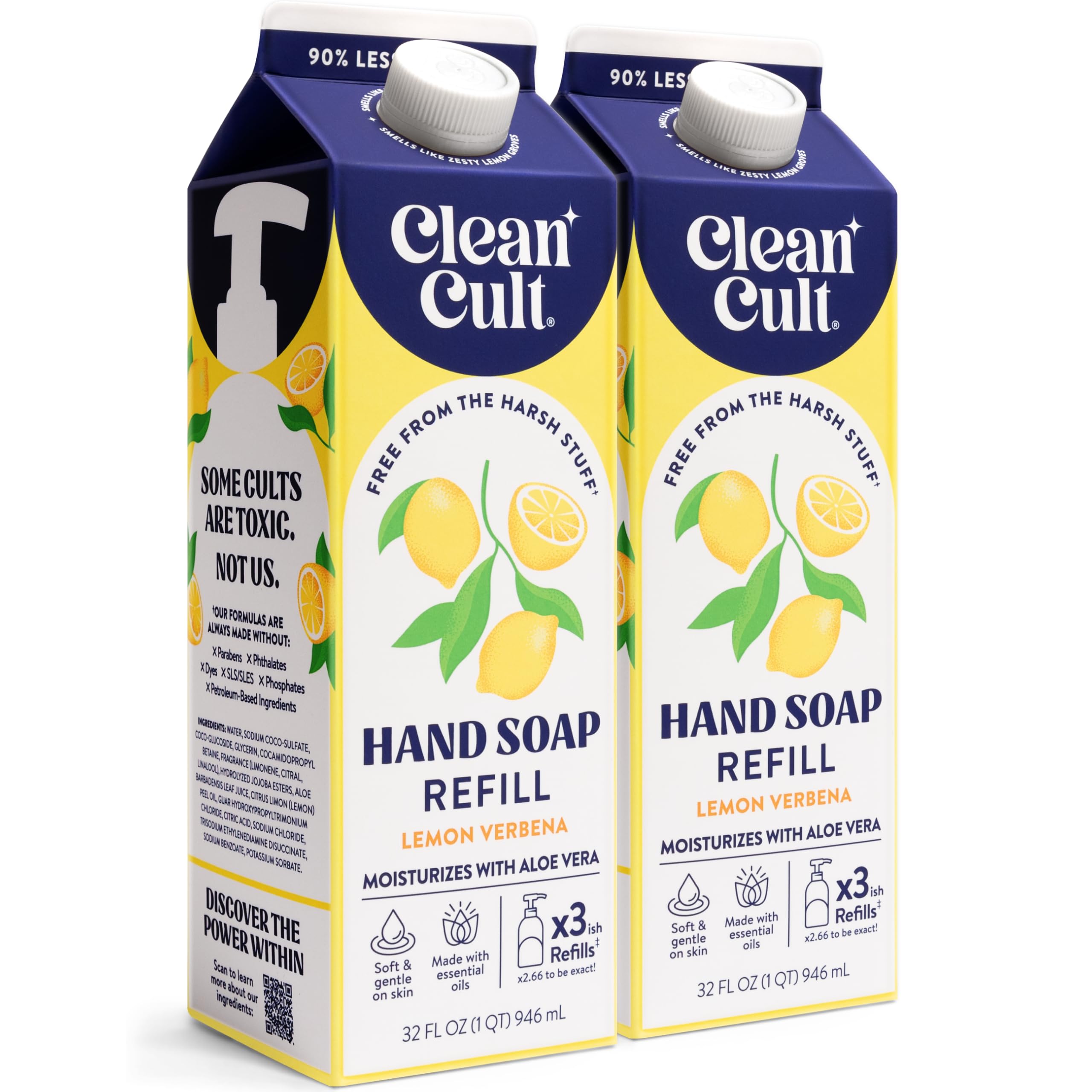 Buy now Cleancult Liquid Hand Soap Refills - Moisturizes Dry & Sensitive Skin - Made with Aloe Vera & Lavender Essential Oils - Wild Lavender - Eco Friendly - Paper-Based Packaging - 32 oz/2 Pack at indiglob india