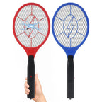 Electric Fly Swatter 2 Pack (Red & Blue), Battery Powered Bug Zapper Racket for Mosquitoes & Flies, Safe Protective Mesh, Indoor & Outdoor Use, Batteries Not Included