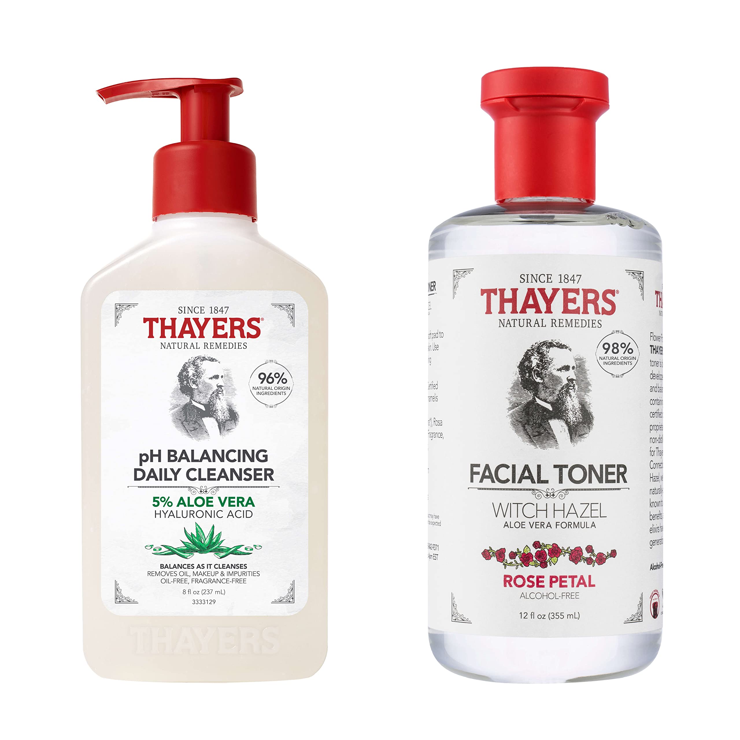 THAYERS pH Balancing Daily Cleanser, Face Wash with Aloe Vera, Gentle and Hydrating Skin Care for Dry, Oily, or Acne Prone Skin, 8 FL Oz.