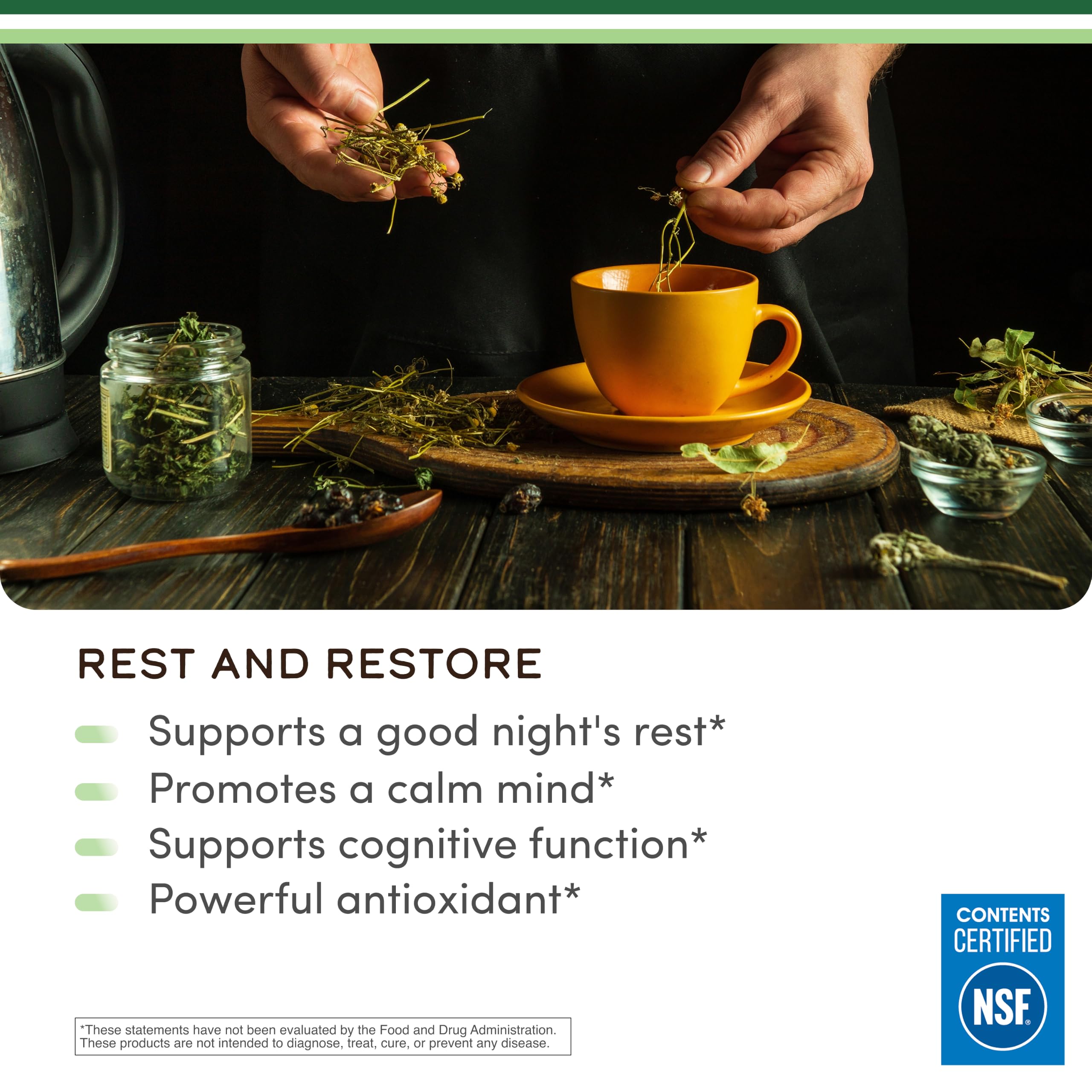 Apigenin 50mg, Chamomile Flavonoid, Daily Sleep + Relaxation, 60 Capsules | Daily Non-Habit-Forming Supplement for Calm + Restful Sleep, Hormonal Balance Support, 2-Month Supply, Third-Party Tested