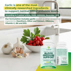 PurePremium Blood Pressure Supplements with Hawthorn Berry, Hibiscus - 90ct | Garlic & Vitamin B12 - Nitric Oxide Supplement for Normal Heart Health, Circulation Health & Blood Pressure Support, USA Made