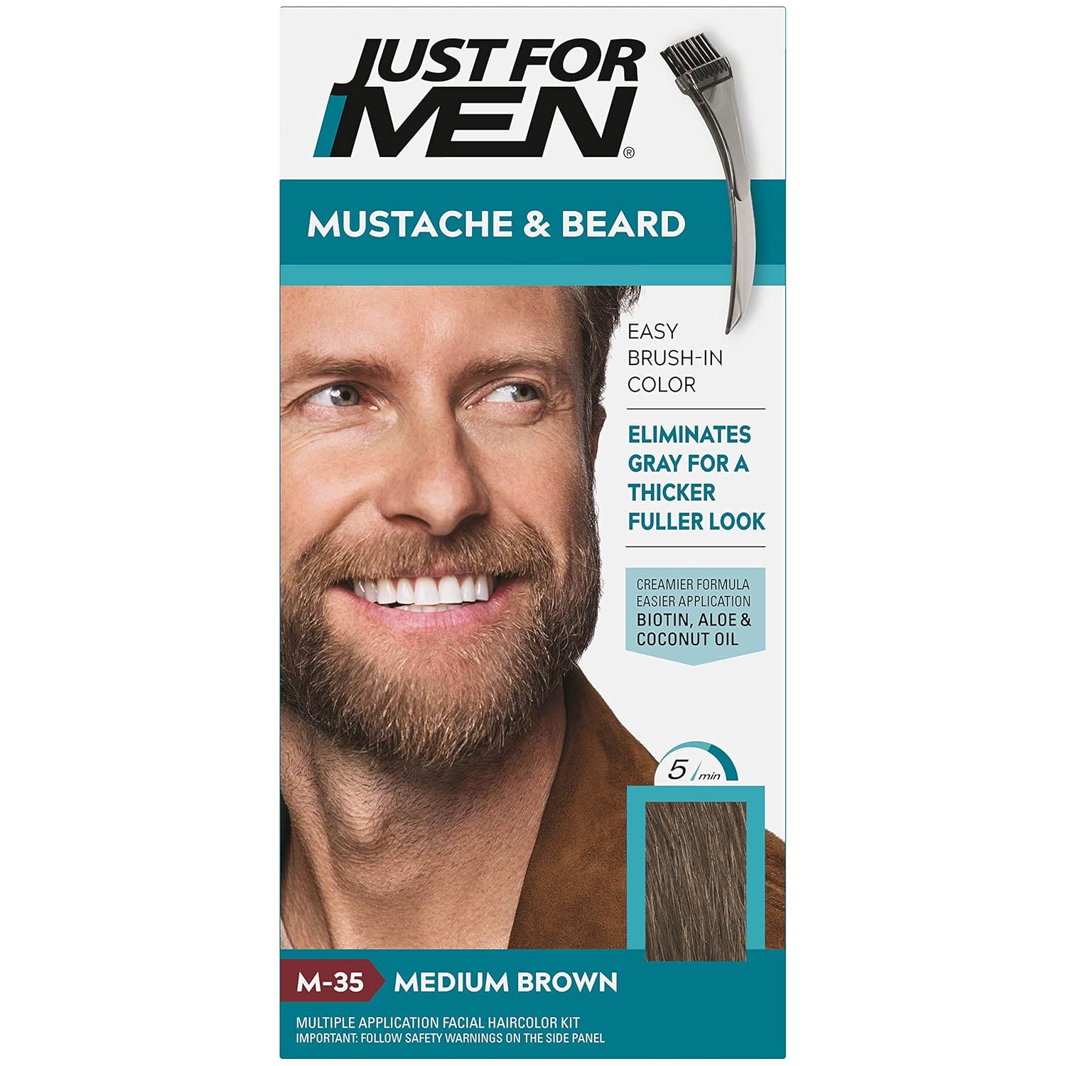 Buy now JUST FOR MEN Color Gel Mustache & Beard M-35 Medium Brown 1 ea Medium Brown 1 Count (Pack of 12) at indiglob india