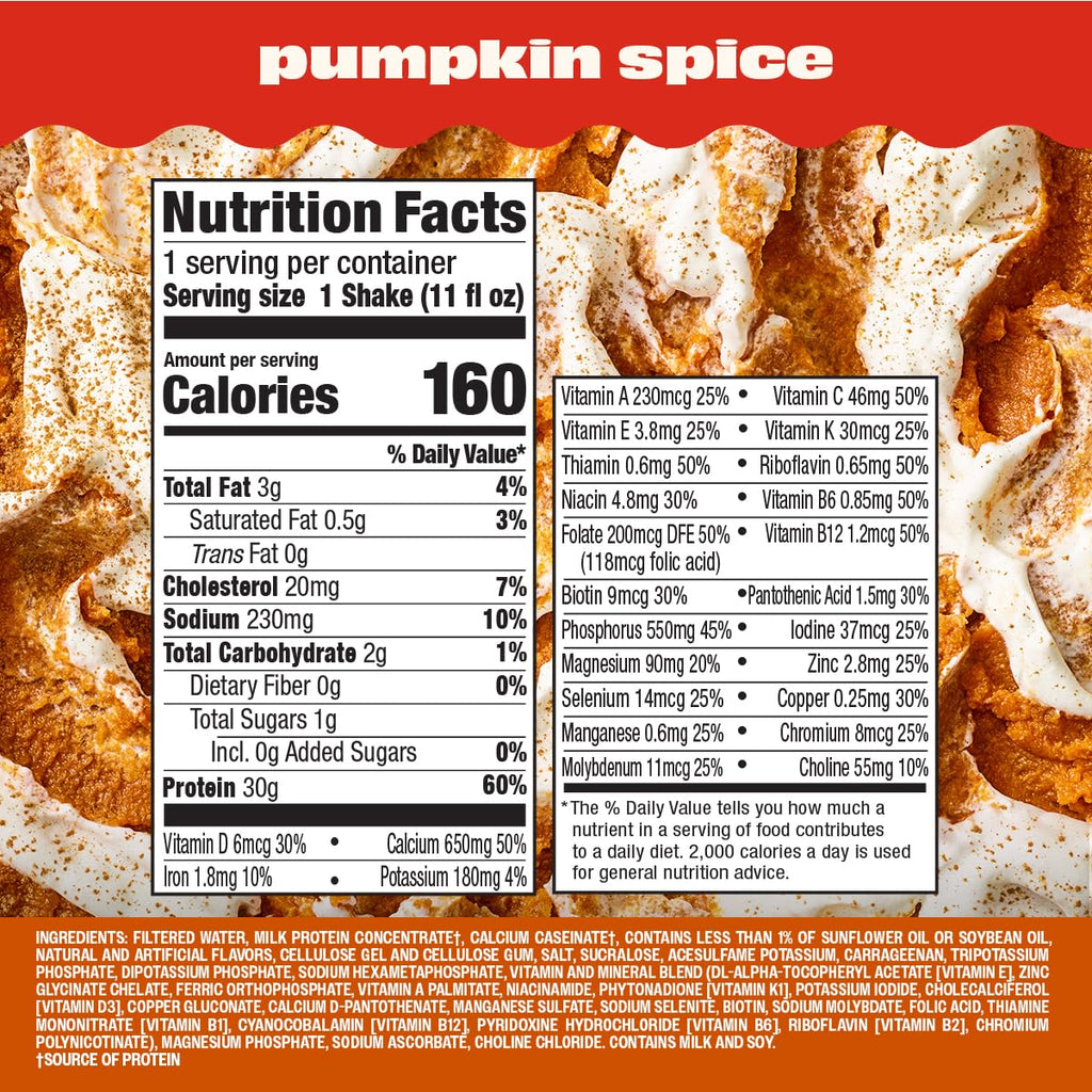 Premier Protein Shake, Limited Edition Pumpkin Spice, 30g Protein, 1g Sugar, 24 Vitamins & Minerals, 11 fl oz (4 Pack)