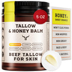 Beef Tallow for Skin - Tallow and Honey Balm For Face - Gift Ready - Tallow Face Moisturizer - Beef Tallow Moisturizer - Tallow Balm - Grass Fed Beef Tallow For Skin - Tallow Face Cream Lotion